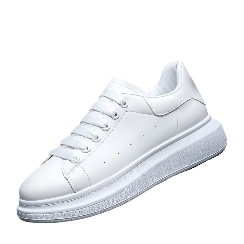 Witte Herensneakers Urban Style van leer met Ergonomische Pasvorm en Schokabsorberende Zool 1