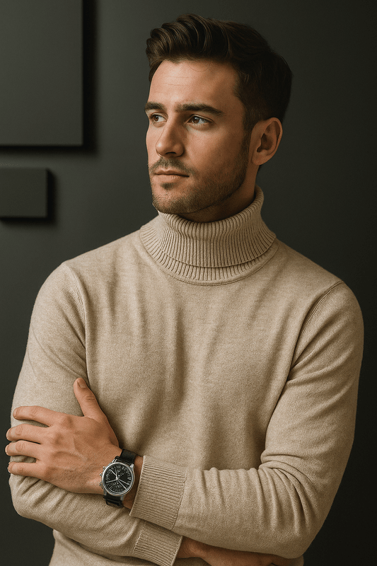 Zachte Coltrui van Premium Kasjmiermix voor Heren – Tijdloos Ontwerp en Ademend Materiaal 0