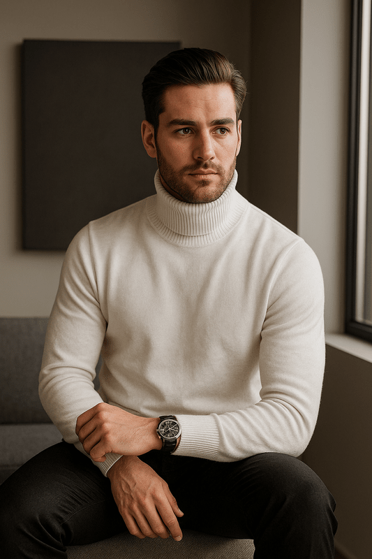 Zachte Coltrui van Premium Kasjmiermix voor Heren – Tijdloos Ontwerp en Ademend Materiaal 1