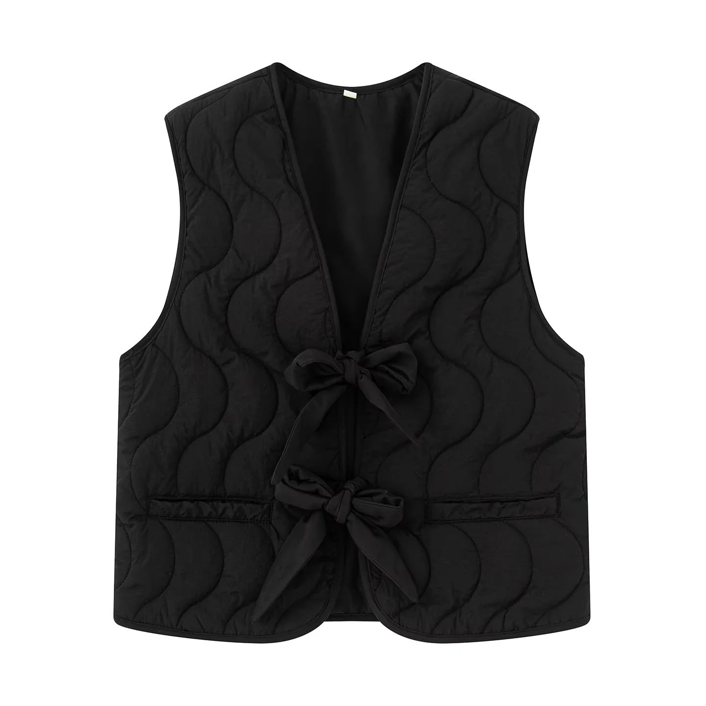 Zwart Gewatteerd Dames Vest met Knoopsluiting en Twee Zijzakken – Comfortabel en Stijlvol 7