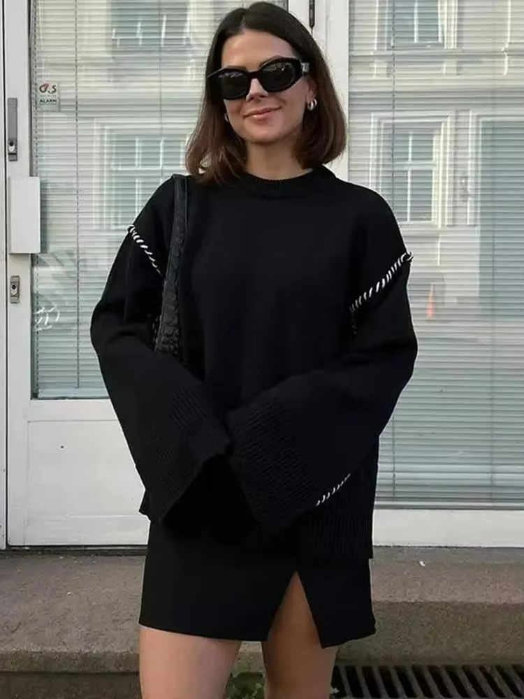 Gebreide Dames Trui van Zachte Stof – Tijdloos Ontwerp voor Koude Dagen, Verkrijgbaar in Meerdere Maten 1