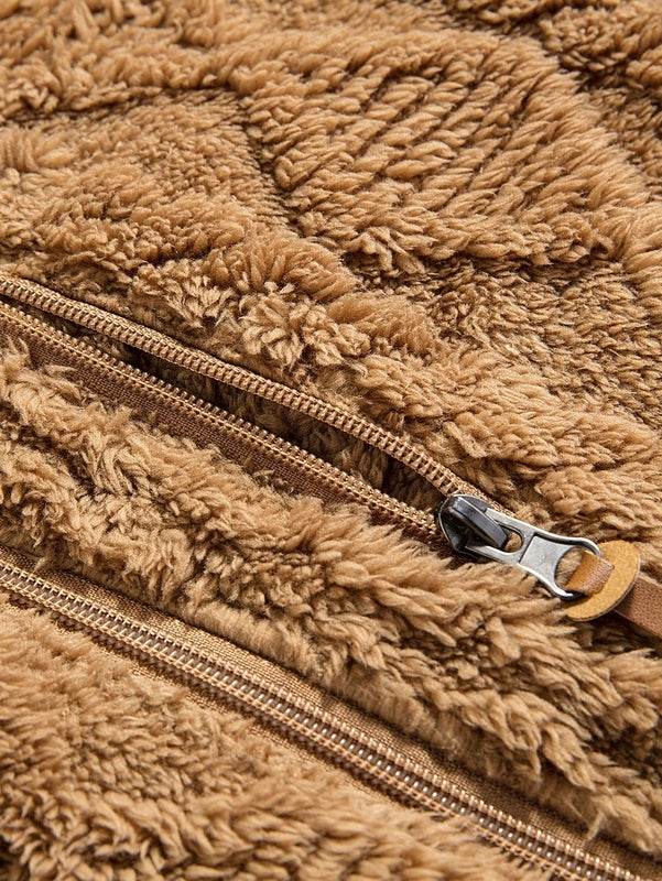 Jacquard Teddy Fleece Jas – Zachte Warme Ritsjas voor Dagelijks Comfort-07