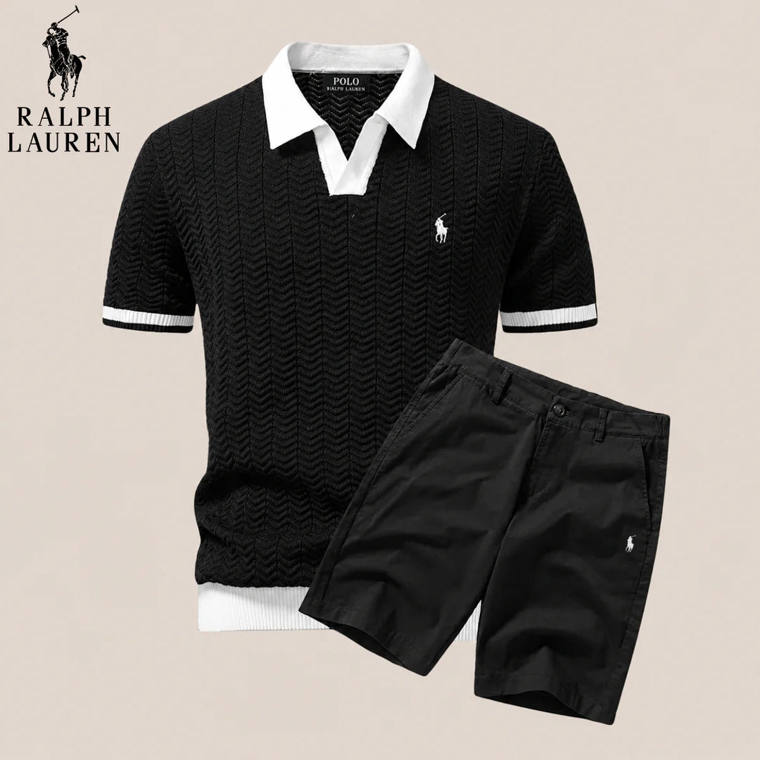 (1+1 Gratis) Klassiek Gebreid Polo-set