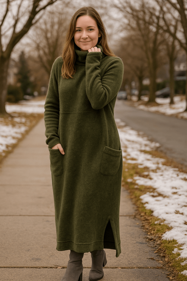 Lang Kleid – Elegante Lange Jurk voor Herfst & Winter met Tijdloze Stijl - 4