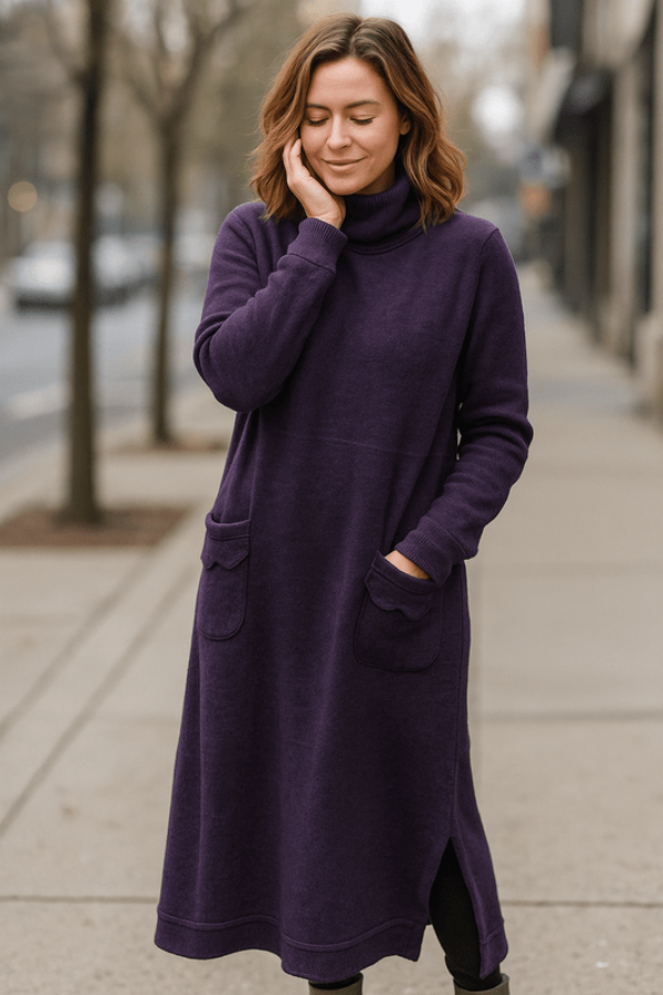 Lang Kleid – Elegante Lange Jurk voor Herfst & Winter met Tijdloze Stijl - 5