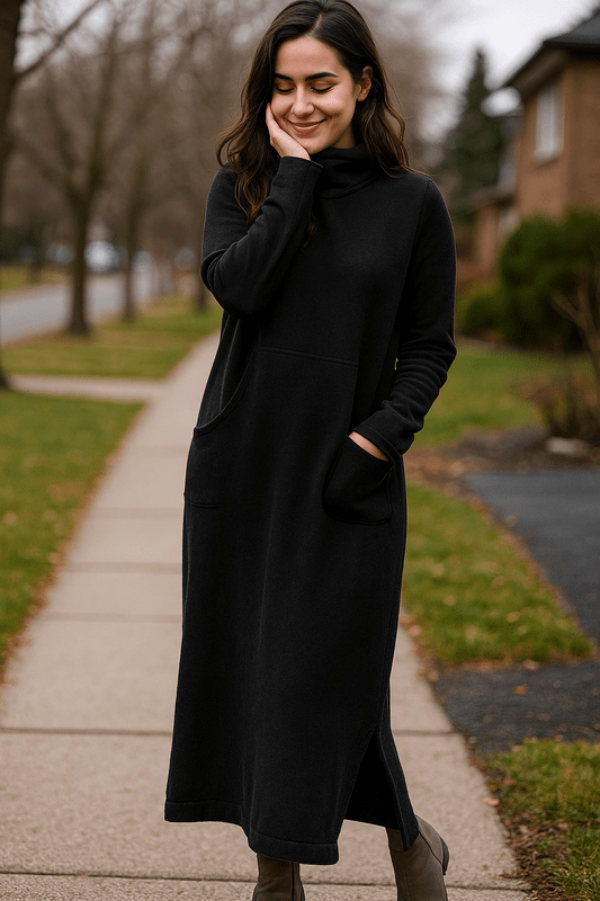 Lang Kleid – Elegante Lange Jurk voor Herfst & Winter met Tijdloze Stijl - 2