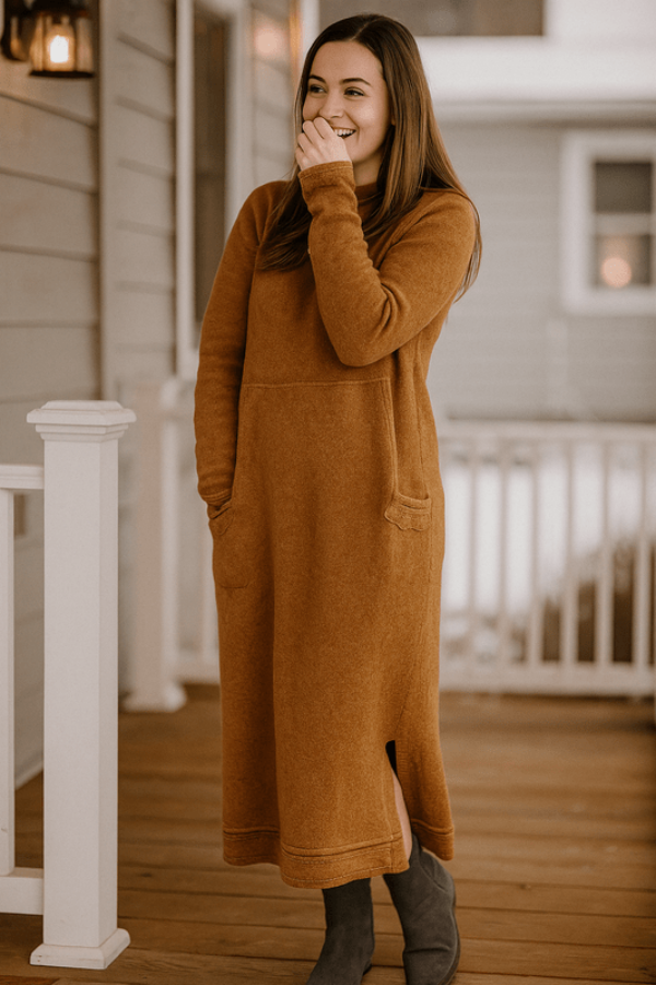 Lang Kleid – Elegante Lange Jurk voor Herfst & Winter met Tijdloze Stijl - 7