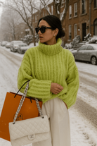 Dames Grofgebreide Coltrui Winter – Warme, Zachte Trui met Hoge Kraag en Losvallende Pasvorm-04