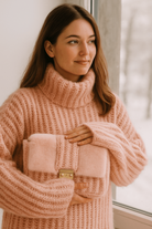 Dames Grofgebreide Coltrui Winter – Warme, Zachte Trui met Hoge Kraag en Losvallende Pasvorm-03