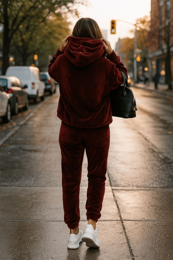 Sweatshirt-broekset Dames – Zachte Tweedelige Set met Comfortabele Pasvorm voor Thuis en Vrije Tijd-03