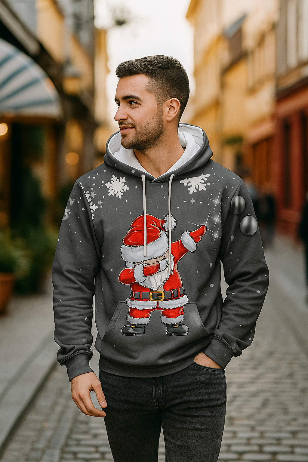 Stijlvolle Kerst Hoodie Heren met Lange Mouwen en Capuchon - Katoenmix, Diverse Kleuren, Perfect voor Feestdagen 2