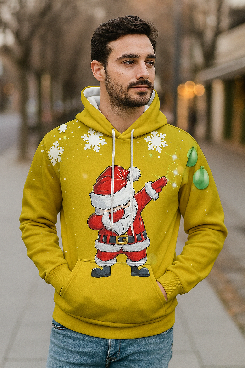 Stijlvolle Kerst Hoodie Heren met Lange Mouwen en Capuchon - Katoenmix, Diverse Kleuren, Perfect voor Feestdagen 1