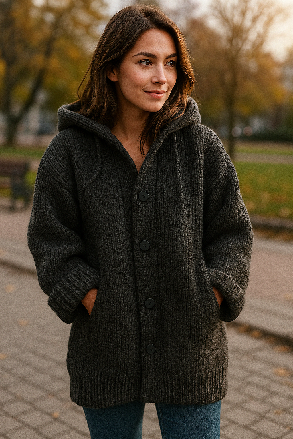 Lange Winterjas Dames met Capuchon - Warme en Stijlvolle Lange Zwarte Jas voor Koude Dagen 2
