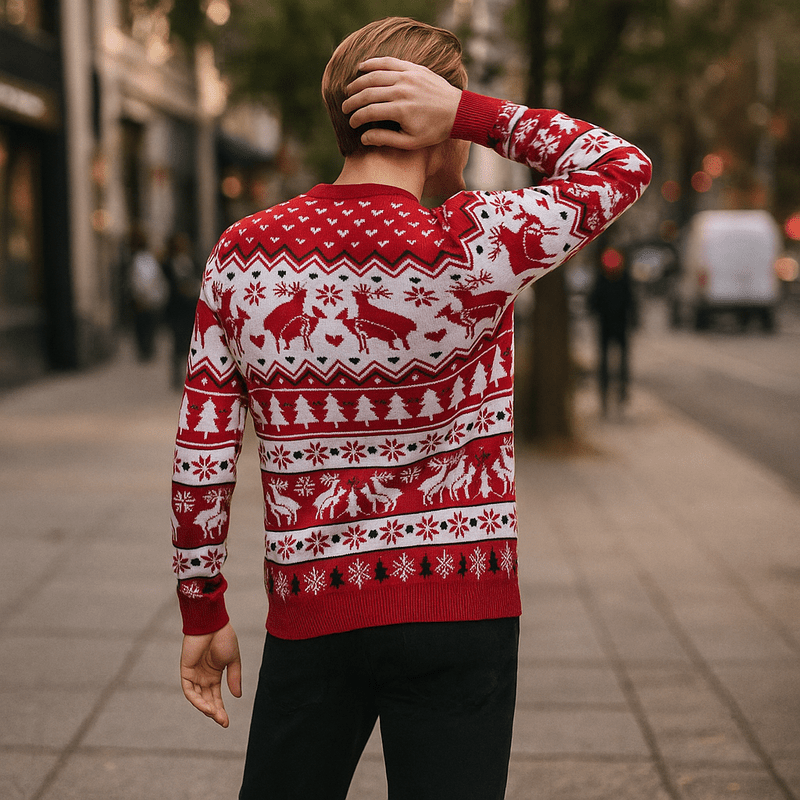 Foute Kersttrui Heren met Parende Rendieren – Zachte Multicolor Trui voor Feestdagen en Casual Gelegenheden 2