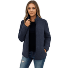 Lange Damesjas met Opstaande Kraag en Volledige Ritssluiting – Geschikt voor Casual en Formele Gelegenheden 3