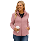 Lange Damesjas met Opstaande Kraag en Volledige Ritssluiting – Geschikt voor Casual en Formele Gelegenheden 0