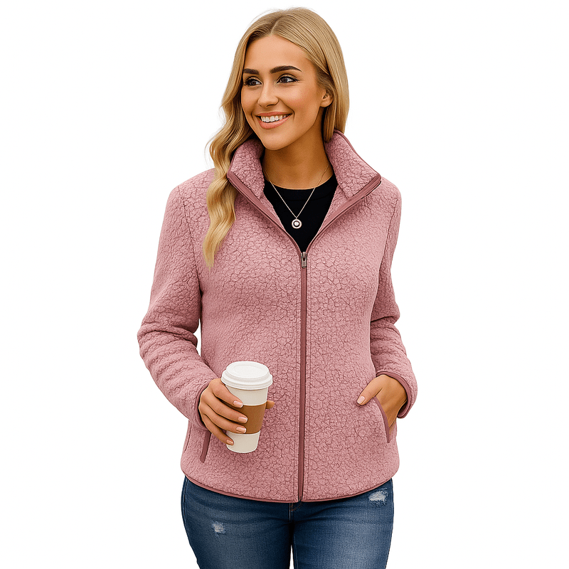 Lange Damesjas met Opstaande Kraag en Volledige Ritssluiting – Geschikt voor Casual en Formele Gelegenheden 0