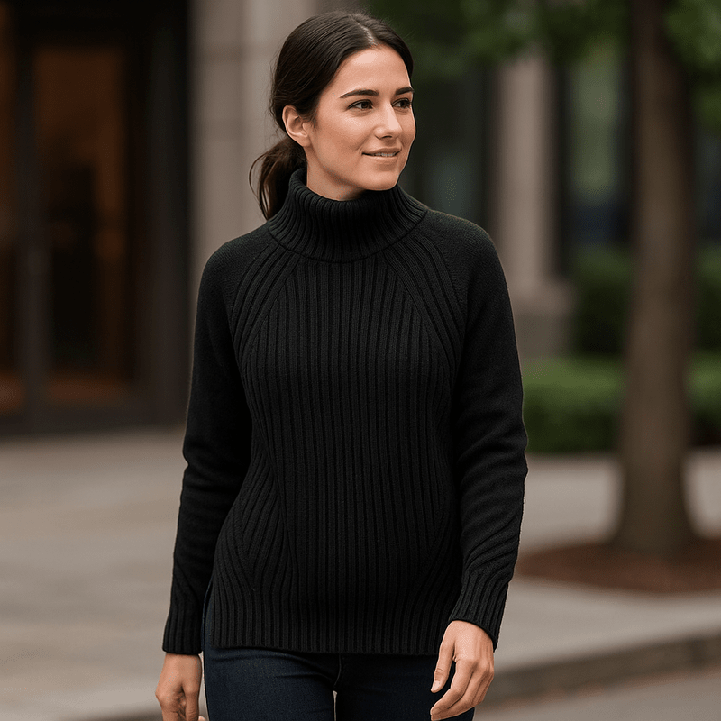 Warme Damestrui met Ronde Hals en Structuurgebreide Look – Casual Gebreid voor Dagelijks Gebruik 3