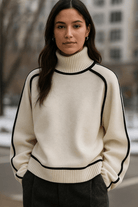 Elegante Witte Coltrui Dames – Hoogwaardige Gebreide Trui voor Herfst en Winter, Perfect voor Casual en Geklede Outfits 3