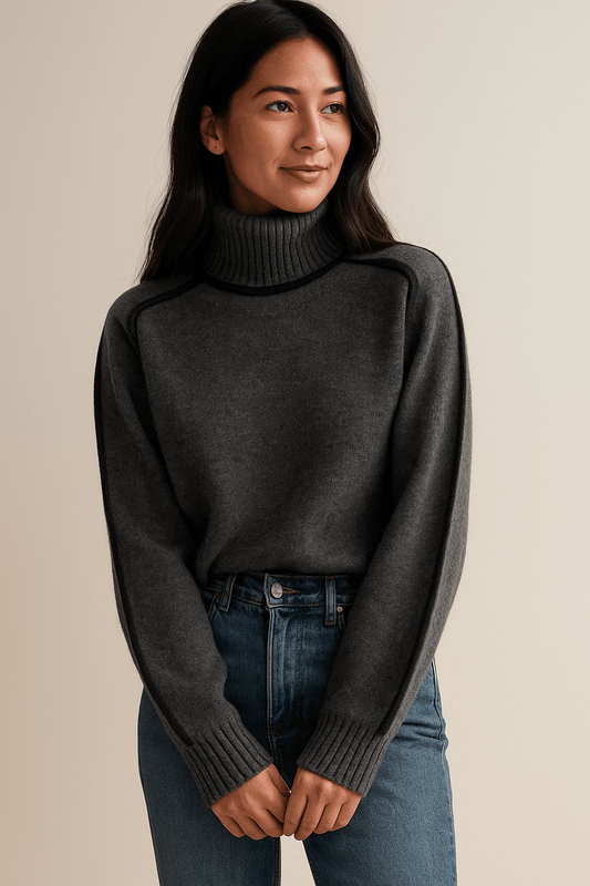 Elegante Witte Coltrui Dames – Hoogwaardige Gebreide Trui voor Herfst en Winter, Perfect voor Casual en Geklede Outfits 4