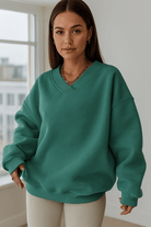 Dames Sweatshirt Met Lange Mouwen, Losse Snit, Ronde Hals, Effen Kleur – Comfortabele Casual Stijl 7