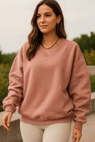 Dames Sweatshirt Met Lange Mouwen, Losse Snit, Ronde Hals, Effen Kleur – Comfortabele Casual Stijl 5