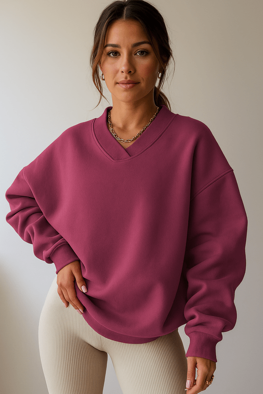 Dames Sweatshirt Met Lange Mouwen, Losse Snit, Ronde Hals, Effen Kleur – Comfortabele Casual Stijl 8