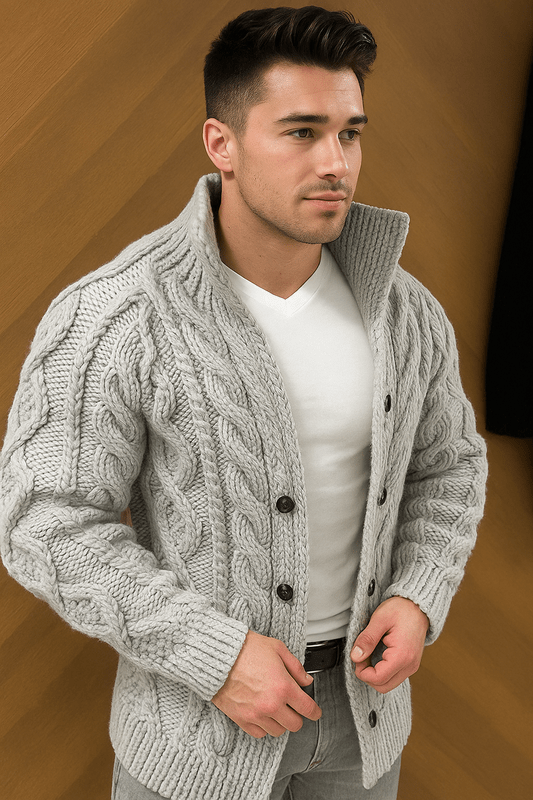 Kabelgebreid Vest Heren met Oversized Pasvorm en Vleermuismouwen - Comfortabel en Stijlvol voor Elke Gelegenheid 1