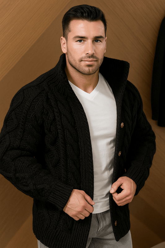 Kabelgebreid Vest Heren met Oversized Pasvorm en Vleermuismouwen - Comfortabel en Stijlvol voor Elke Gelegenheid 2