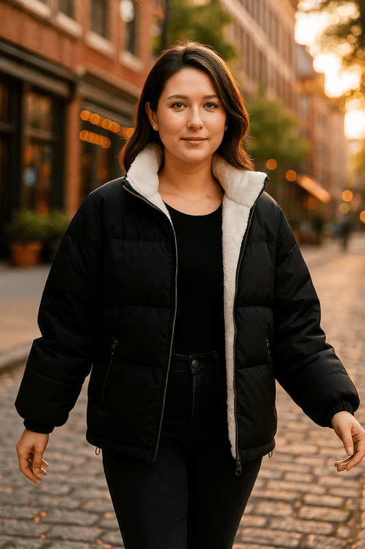 Gewatteerde Lange Dames Jas met Opstaande Kraag en Praktische Zakken – Warme Winterjas voor Koude Dagen