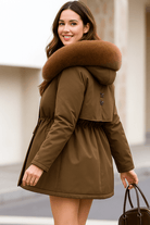 Warme Damesjas Winter met Uitneembare Voering en Capuchon van Imitatiebont – 3-in-1 Ontwerp voor Koude Dagen 5