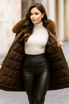 Warme Damesjas Winter met Uitneembare Voering en Capuchon van Imitatiebont – 3-in-1 Ontwerp voor Koude Dagen 6