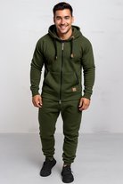 Moderne Jumpsuit met Capuchon voor Heren – Casual Comfort, Losse Fit en Ademend Materiaal, Ideaal voor Binnen en Buiten 1