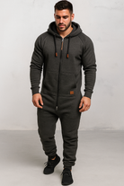 Moderne Jumpsuit met Capuchon voor Heren – Casual Comfort, Losse Fit en Ademend Materiaal, Ideaal voor Binnen en Buiten 5