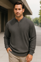 Geometrisch Gebreide Trui voor Heren – Comfortabele, Ademend en Casual Sweater met Knoopsluiting 4