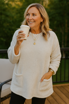 Warme Pluchen Tops Dames met Ronde Hals en Lange Mouwen voor Herfst en Winter - Normale Pasvorm 2