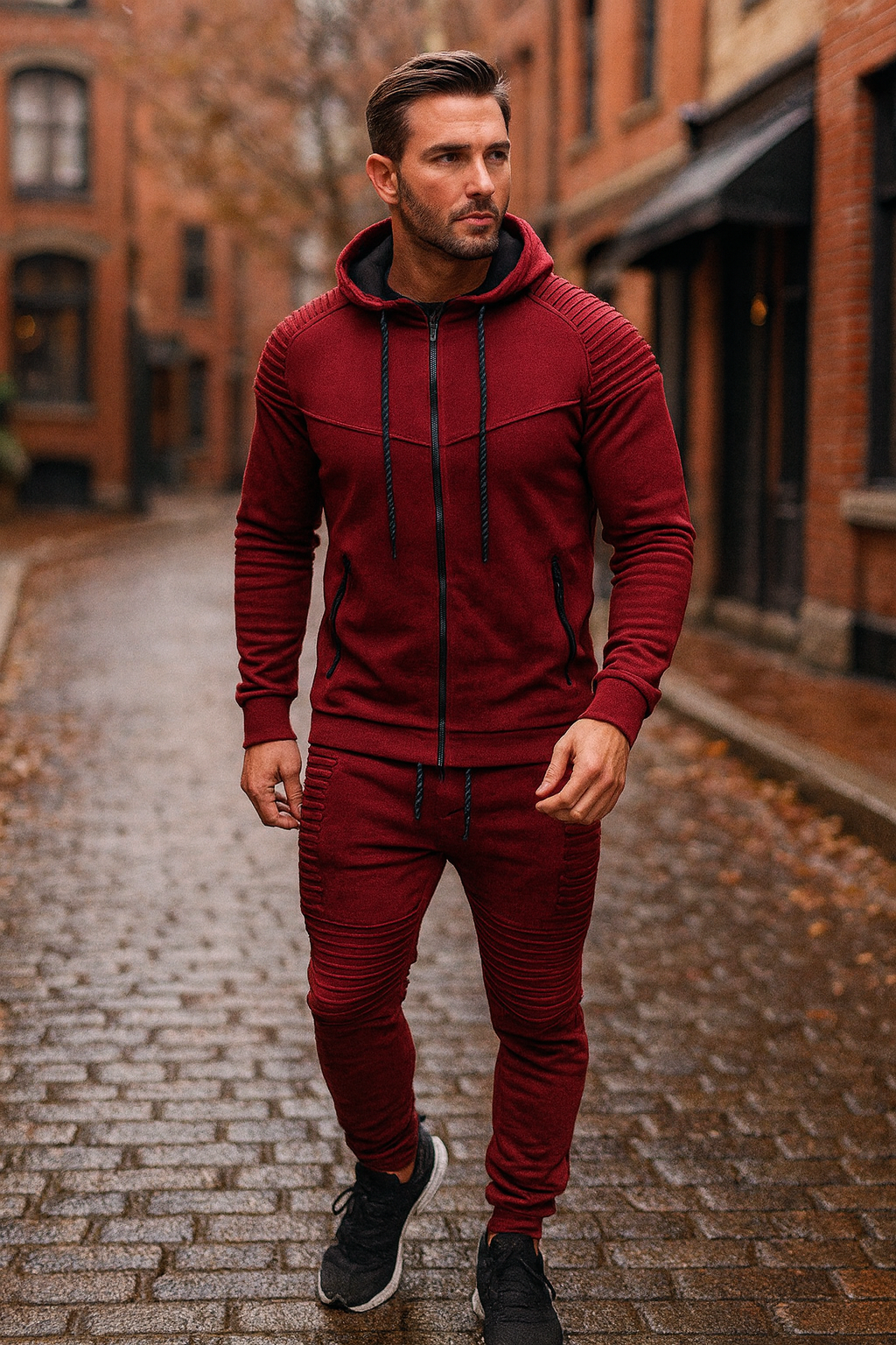 Sportset voor Buitensport – Comfortabele Katoen-Polyester Mix met Capuchonzakken en Verstelbare Tailleband 4