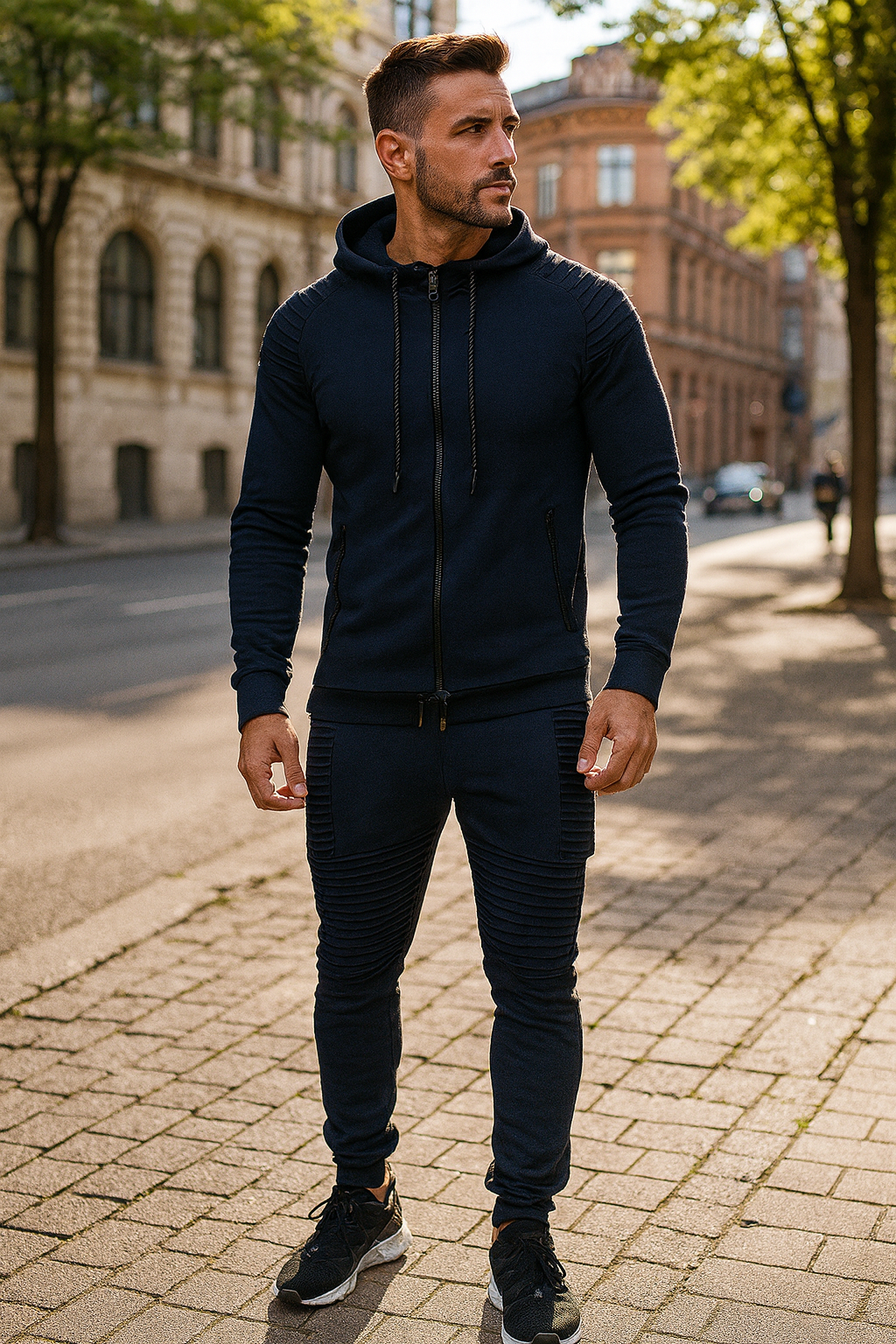 Sportset voor Buitensport – Comfortabele Katoen-Polyester Mix met Capuchonzakken en Verstelbare Tailleband 6