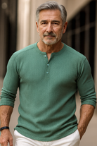 Wafelgebreid Longsleeve Heren Shirt met Lange Mouwen - Ademend en Casual Stijl voor Elke Gelegenheid 1