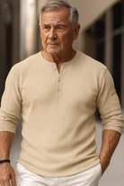 Wafelgebreid Longsleeve Heren Shirt met Lange Mouwen - Ademend en Casual Stijl voor Elke Gelegenheid 5