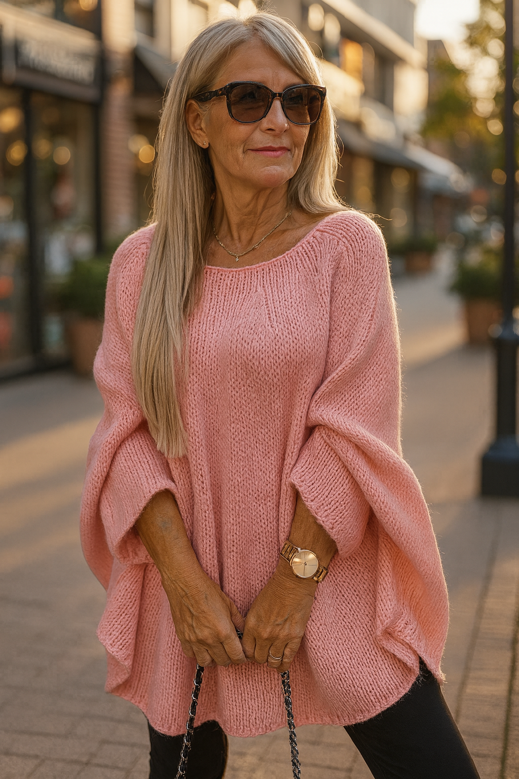 Elegant Oversized Gebreid Vest Dames met Lange Mouwen - Zacht en Ademend voor Elke Gelegenheid 2