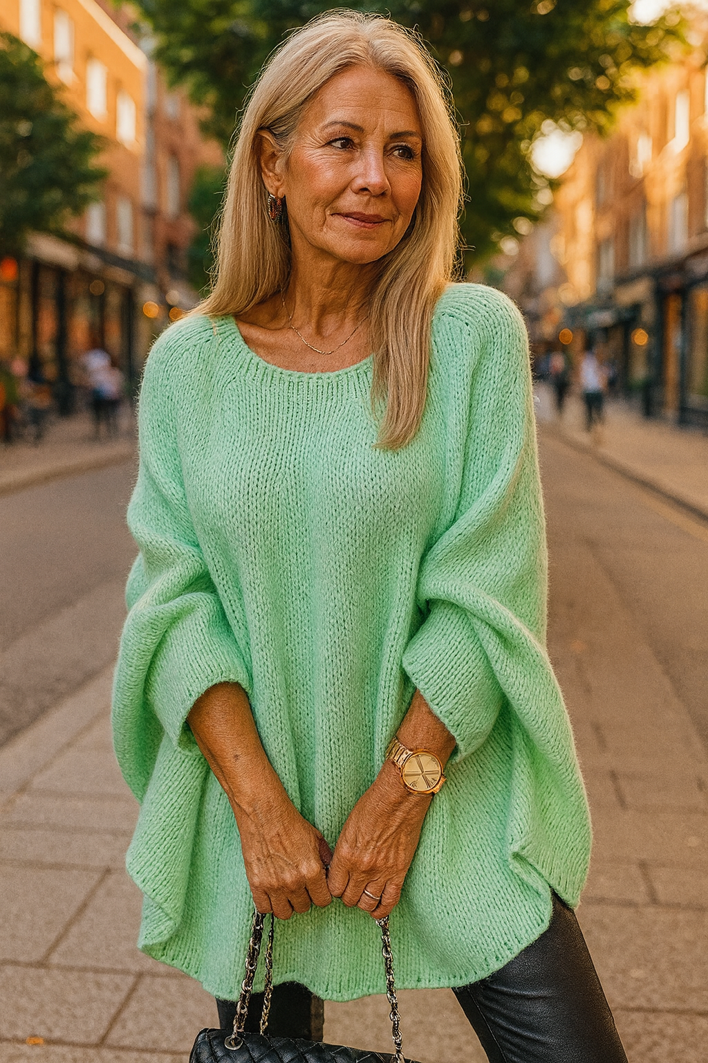 Elegant Oversized Gebreid Vest Dames met Lange Mouwen - Zacht en Ademend voor Elke Gelegenheid 3