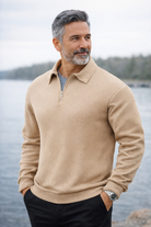 Vintage Trui Heren Retro Stijl met Rits, Zacht en Warm