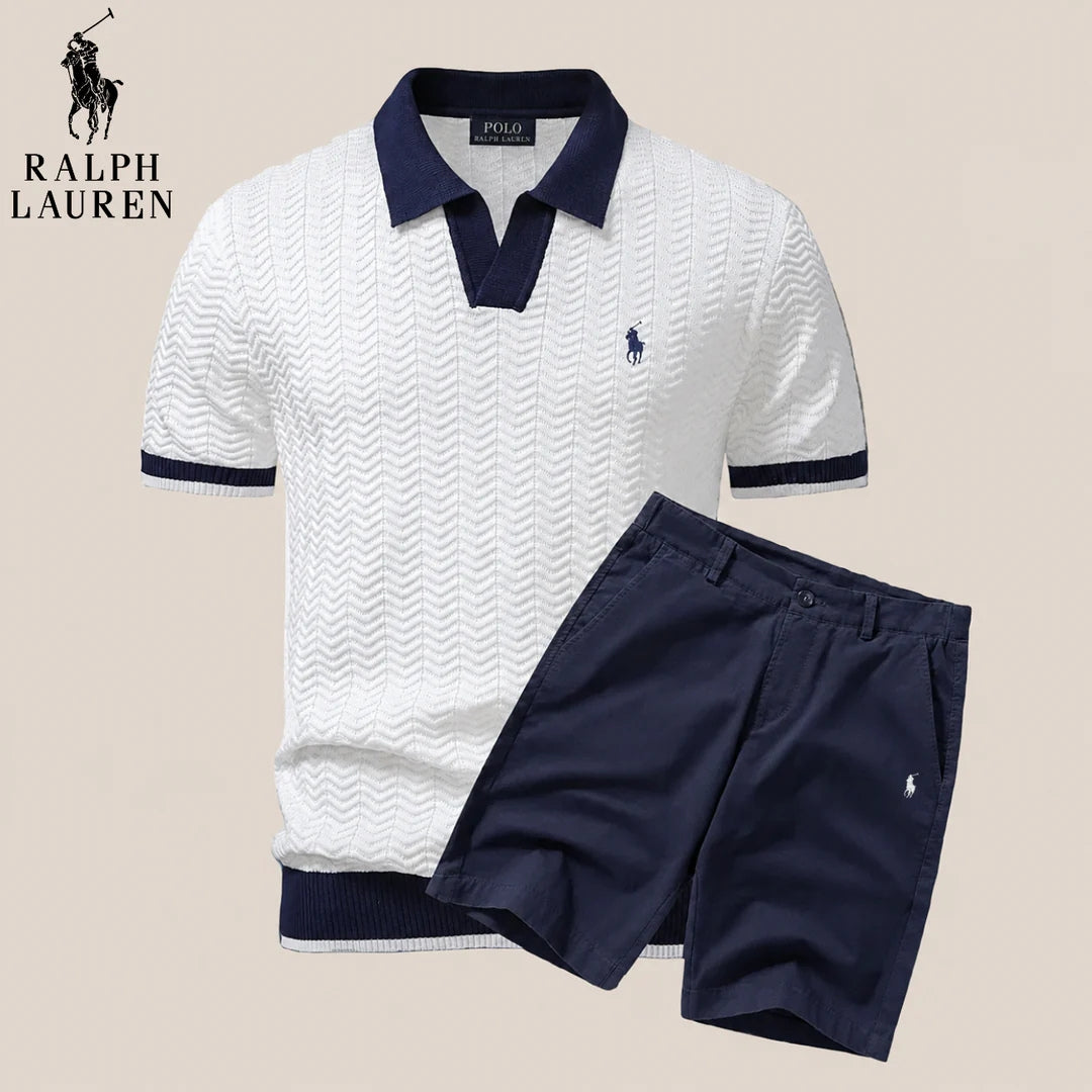 (1+1 Gratis) Klassiek Gebreid Polo-set