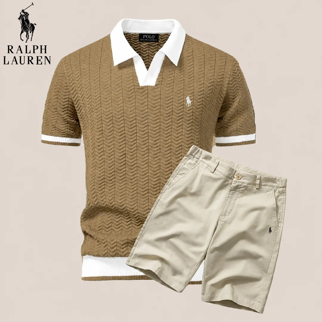 (1+1 Gratis) Klassiek Gebreid Polo-set
