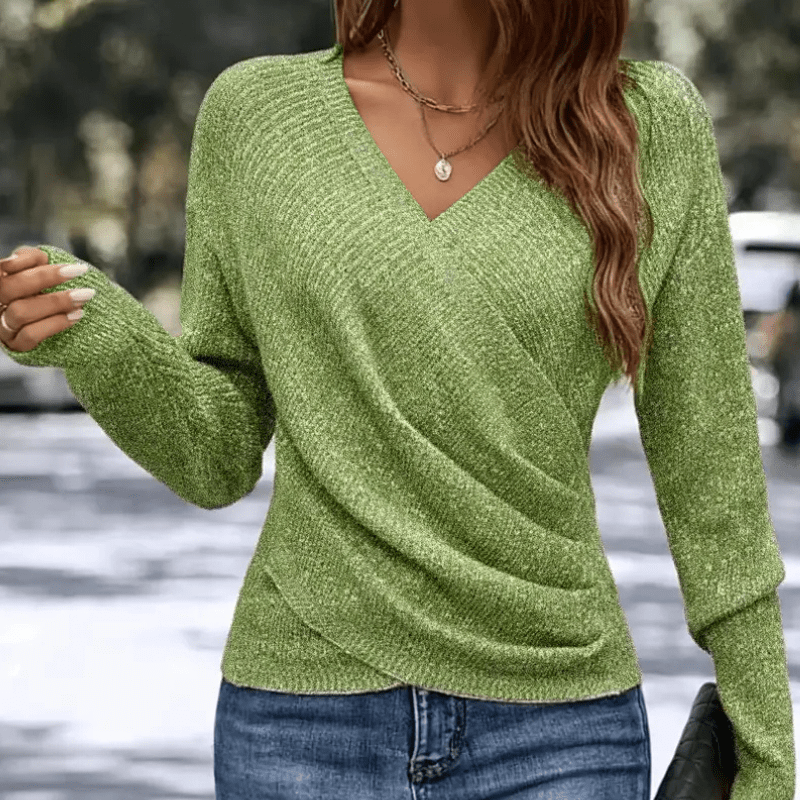 Elegante Gebreide V-hals Trui voor Dames – Zachte Lichte Pullover voor Dagelijks Gebruik 2