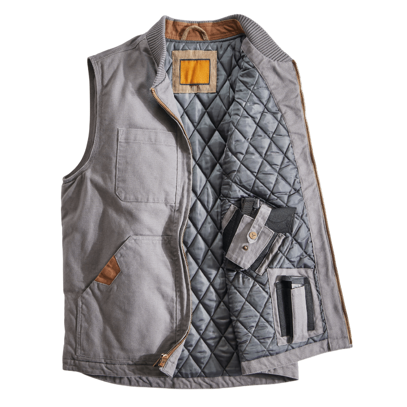 Canvas Draagvest met Gewatteerde Isolatie voor Jagers en Schutters – Duurzaam en Comfortabel met Verborgen Draagzakken 8