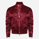 Satijnen Wijnrode Bomberjack – Stijlvolle & Glanzende Damesjas met Moderne Pasvorm - 1