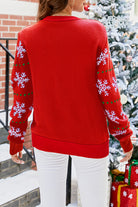 Kersttrui met Print – Warme Gebreide Trui met Ronde Hals en Lange Mouwen 4