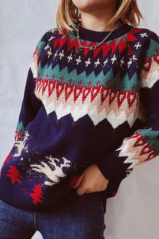 Dames Drop Shoulder Trui – Comfortabele Lange Mouwen Sweater met Ronde Hals 8